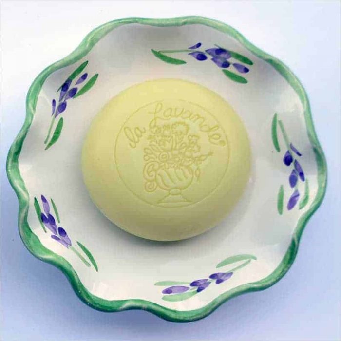 Green Flower Handmade French Soap Dish