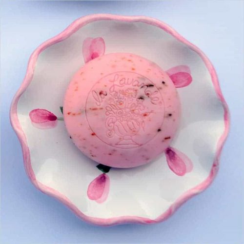 Pink Flower Handmade French Soap Dish